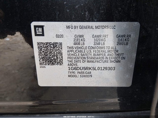 Aukcja sprzedaży 2020 Cadillac Ct5 Sport, vin: 1G6DU5RK5L0129303, numer aukcji: 45716940