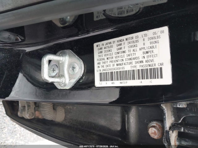 Продаж на аукціоні авто 2009 Acura Tsx, vin: JH4CU26659C009165, номер лоту: 45717075