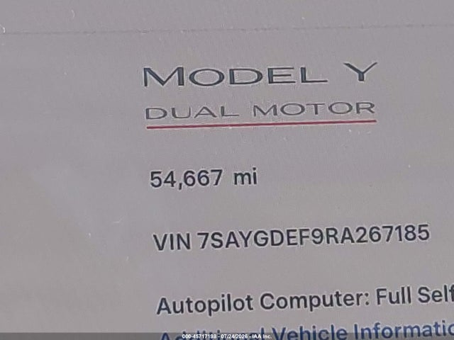 Aukcja sprzedaży 2024 Tesla Model Y Performance Dual Motor All-wheel Drive, vin: 7SAYGDEF9RA267185, numer aukcji: 45717198
