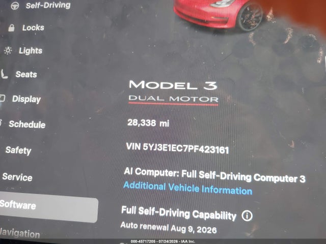 Продаж на аукціоні авто 2023 Tesla Model 3 Performance Dual Motor All-wheel Drive, vin: 5YJ3E1EC7PF423161, номер лоту: 45717205