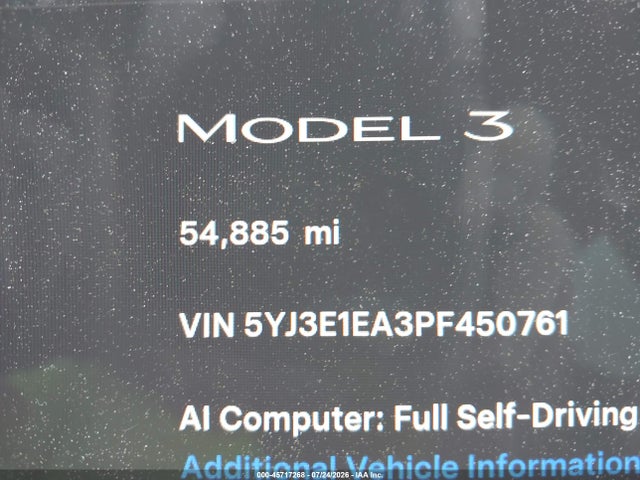 Продаж на аукціоні авто 2023 Tesla Model 3 Rear-wheel Drive, vin: 5YJ3E1EA3PF450761, номер лоту: 45717268
