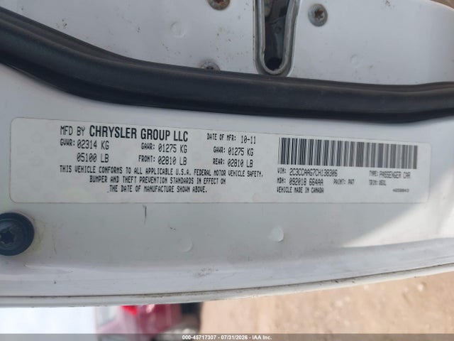 Aukcja sprzedaży 2012 Chrysler 300, vin: 2C3CCAAG7CH138306, numer aukcji: 45717307