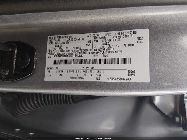 Продаж на аукціоні авто 2023 Ford F-150, vin: 1FTFW1E81PKE39266, номер лоту: 45717353