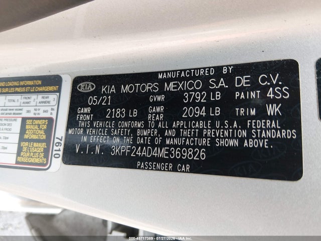 KIA Forte Lxs 2021 3KPF24AD4ME369826 Image 9