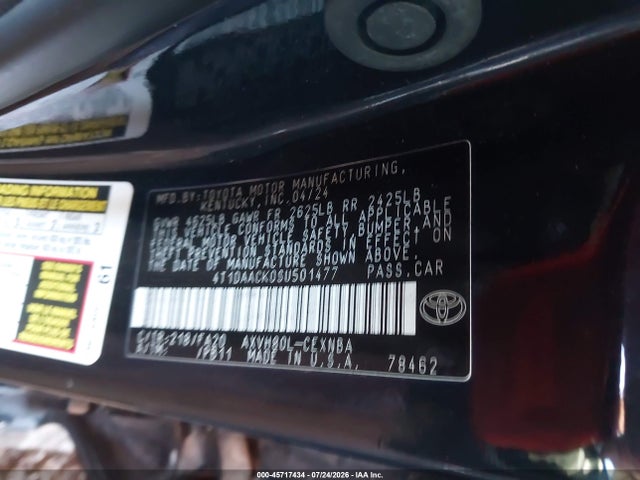 4T1DAACK0SU501477 Toyota CAMRY LE