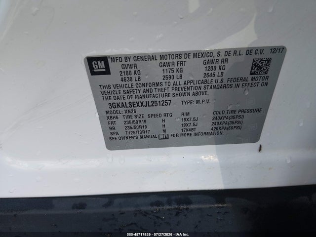 2018 Gmc Terrain Denali მანქანა იყიდება აუქციონზე, vin: 3GKALSEXXJL251257, აუქციონის ნომერი: 45717439