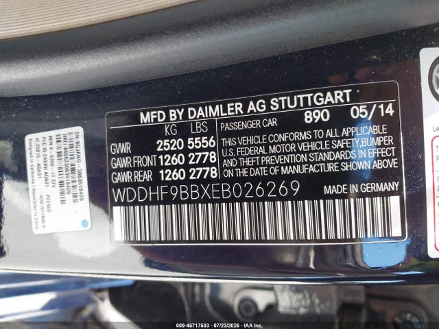 Aukcja sprzedaży 2014 Mercedes-benz E 550 4matic, vin: WDDHF9BBXEB026269, numer aukcji: 45717503