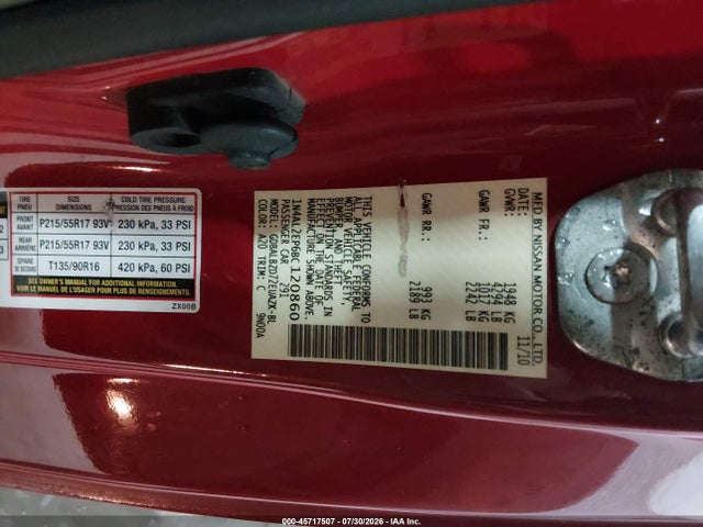 Продаж на аукціоні авто 2011 Nissan Altima 2.5 S, vin: 1N4AL2EP6BC120860, номер лоту: 45717507