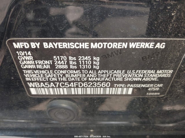 Продаж на аукціоні авто 2015 Bmw 528i Xdrive, vin: WBA5A7C54FD623560, номер лоту: 45717534