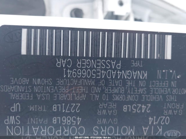 KIA Optima Hybrid Ex 2014 KNAGN4AD4E5066941 Image 9
