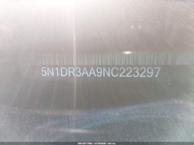 45717663 :رقم المزاد ، 5N1DR3AA9NC223297 vin ، 2022 Nissan Pathfinder S 2wd مزاد بيع