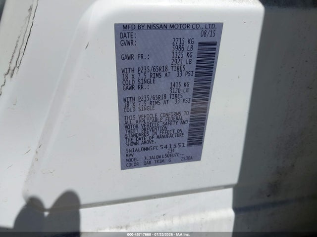 5N1AL0MN5FC541551 Infiniti QX60