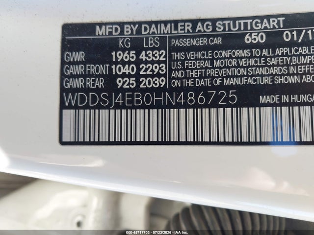 Mercedes-Benz CLA 250 2017 WDDSJ4EB0HN486725 Image 9