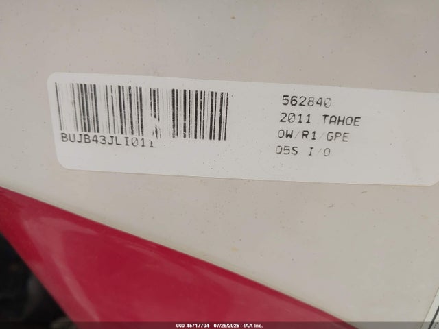 45717704 :رقم المزاد ، BUJB43JLI011 vin ، 2011 Tahoe Q5 مزاد بيع