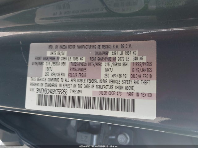 Продажа на аукционе авто 2025 Mazda Cx-30 2.5 S Carbon Edition, vin: 3MVDMBCM4SM758258, номер лота: 45717760