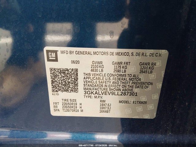 Продажа на аукционе авто 2020 Gmc Terrain Awd Slt, vin: 3GKALVEV9LL287301, номер лота: 45717765
