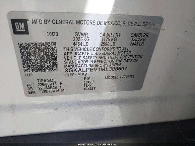 3GKALPEV1ML308607 GMC Terrain Fwd Slt