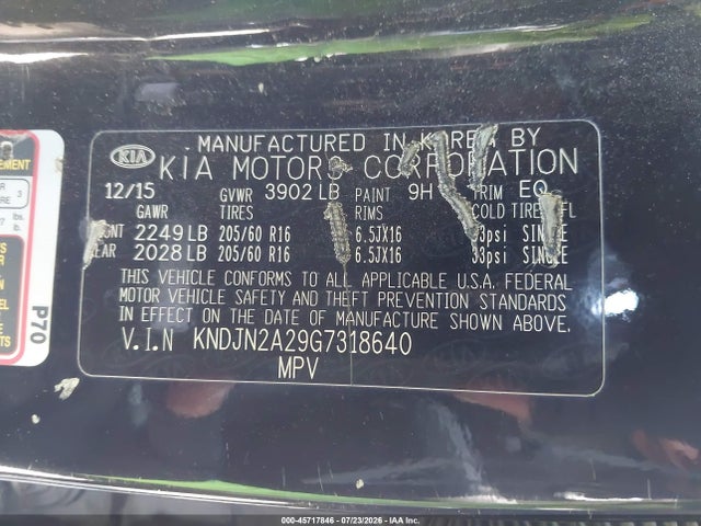 KIA Soul 2016 KNDJN2A29G7318640 Image 9