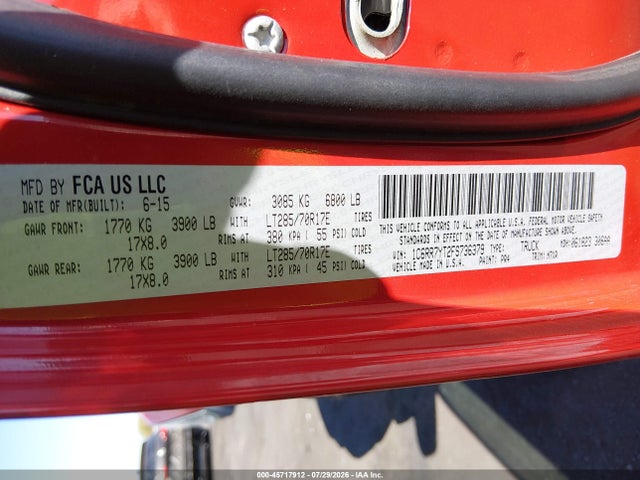 RAM 1500 Rebel 2015 1C6RR7YT2FS736379 Image 9