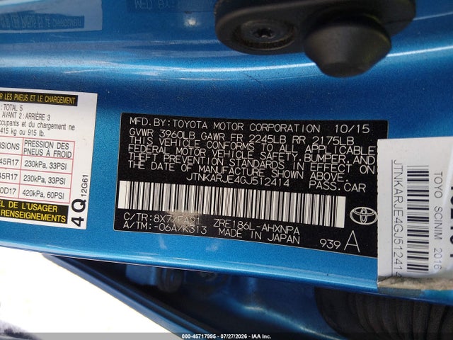 Scion IM 2016 JTNKARJE4GJ512414 Image 9
