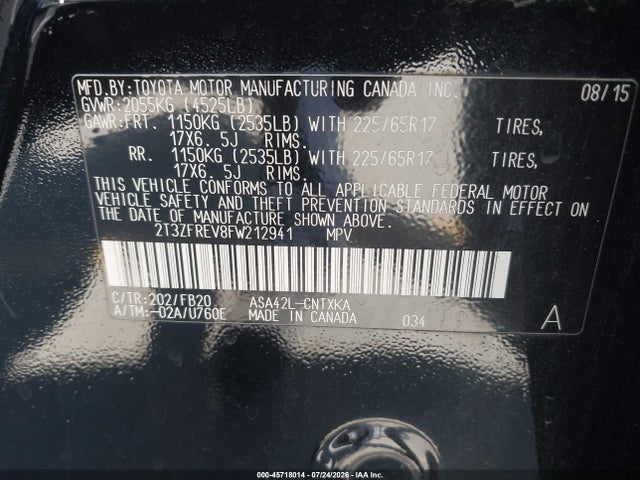 Toyota RAV4 LE 2015 2T3ZFREV8FW212941 Image 9