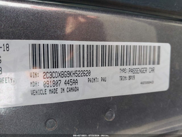Dodge Charger Sxt Rwd 2019 2C3CDXBG9KH522620 Image 9