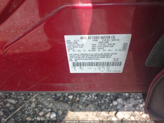 Продаж на аукціоні авто 2017 Ford Edge Sel, vin: 2FMPK4J80HBB78484, номер лоту: 45718036