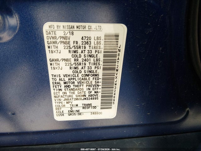Nissan Rogue Sl 2018 JN8AT2MVXJW324895 Image 9