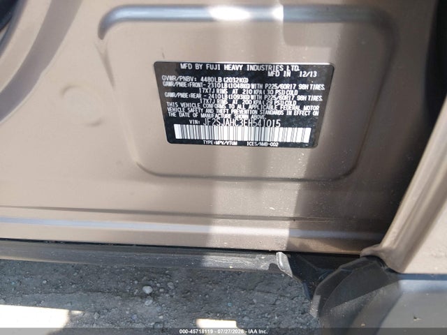 2014 Subaru Forester 2.5i Limited მანქანა იყიდება აუქციონზე, vin: JF2SJAHC3EH541015, აუქციონის ნომერი: 45718119