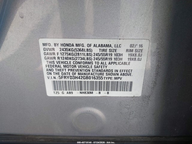 Acura Mdx Technology Acurawatch Plus Packages/technology Package 2016 5FRYD3H42GB016355 Image 9
