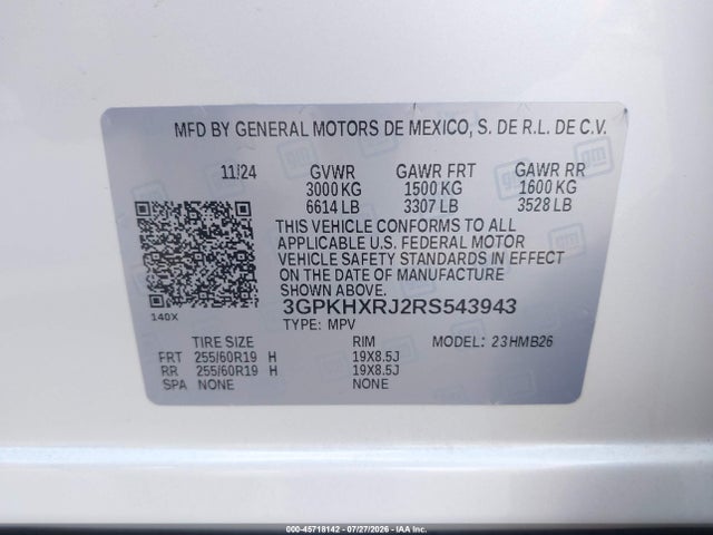 3GPKHXRJ2RS543943 Honda Prologue Touring