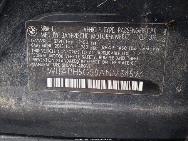 Продажа на аукционе авто 2010 Bmw 328i, vin: WBAPH5G58ANM34593, номер лота: 45718207