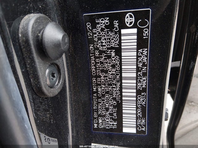 Продаж на аукціоні авто 2021 Toyota Corolla Le, vin: JTDVPMAE1MJ165459, номер лоту: 45718258