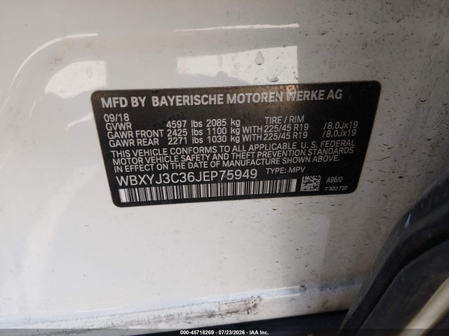 BMW X2 Sdrive28i 2018 WBXYJ3C36JEP75949 Image 9