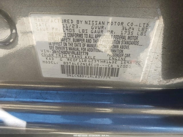 Nissan Versa 1.6 S 2024 3N1CN8DV1RL837779 Image 9