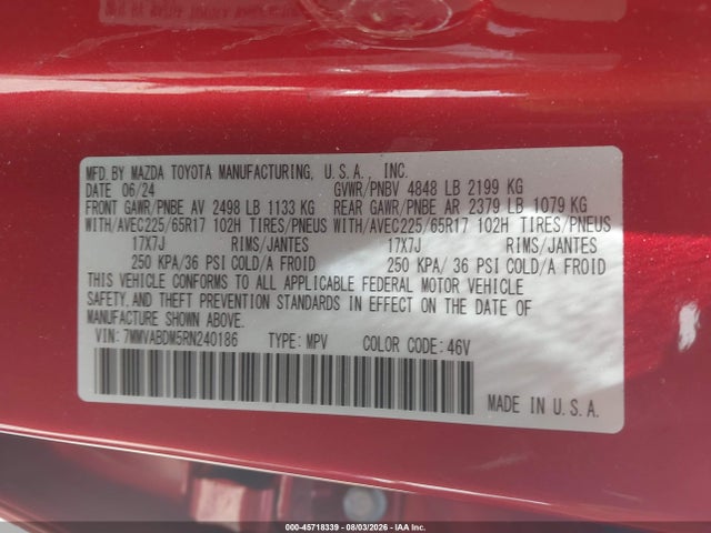 Продаж на аукціоні авто 2024 Mazda Cx-50 2.5 S Premium, vin: 7MMVABDM5RN240186, номер лоту: 45718339