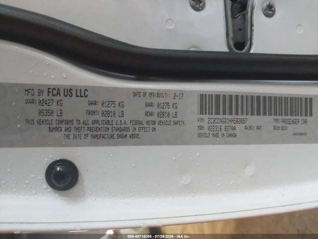 2017 Chrysler 300 მანქანა იყიდება აუქციონზე, vin: 2C3CCAGG1HH582697, აუქციონის ნომერი: 45718355