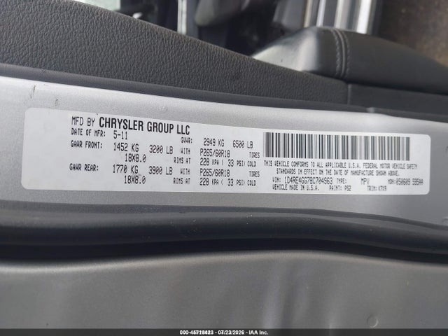 Продаж на аукціоні авто 2011 Dodge Durango Crew, vin: 1D4RE4GG7BC704963, номер лоту: 45718423