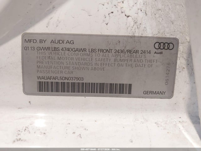 Aukcja sprzedaży 2013 Audi A4 2.0t Premium, vin: WAUAFAFL5DN037903, numer aukcji: 45718446