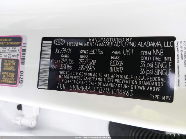 45718483 :رقم المزاد ، 5NMMADTB7RH014963 vin ، 2024 Genesis Gv70 2.5t Awd مزاد بيع