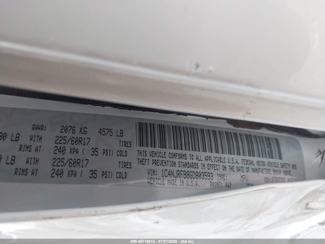 45718512 :رقم المزاد ، 1C4NJRFB8GD803593 vin ، 2016 Jeep Patriot High Altitude Edition مزاد بيع