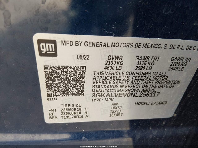 2022 Gmc Terrain Awd Slt მანქანა იყიდება აუქციონზე, vin: 3GKALVEV0NL256117, აუქციონის ნომერი: 45718582