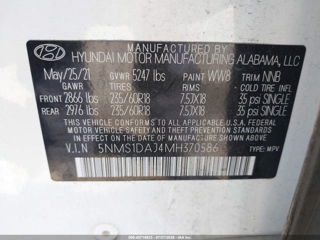 Hyundai Santa Fe Se 2021 5NMS1DAJ4MH370586 Image 9