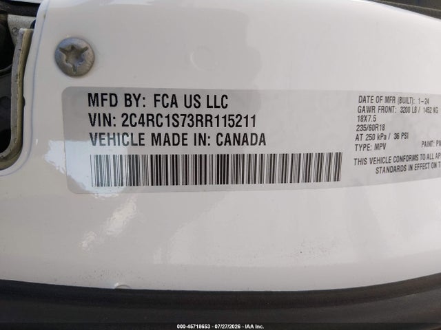 Продажа на аукционе авто 2024 Chrysler Pacifica Hybrid S Appearance Pkg, vin: 2C4RC1S73RR115211, номер лота: 45718653