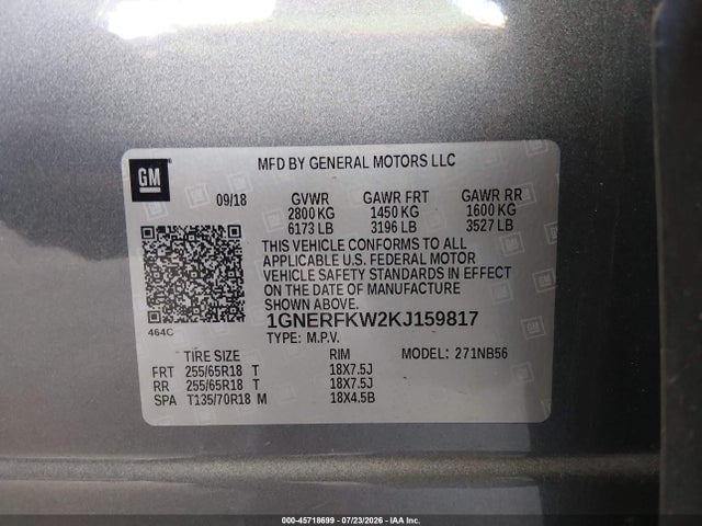 Chevrolet Traverse Ls 2019 1GNERFKW2KJ159817 Image 9