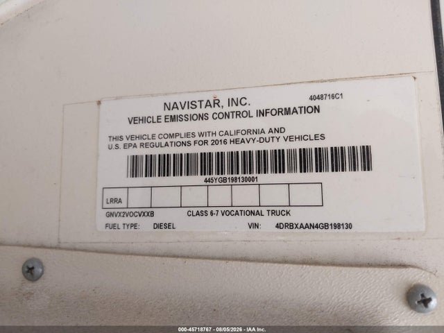 2016 Ic Corporation 3000 Re მანქანა იყიდება აუქციონზე, vin: 4DRBXAAN4GB198130, აუქციონის ნომერი: 45718767