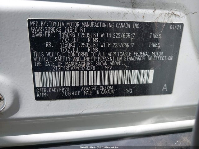 Toyota RAV4 LE 2021 2T3F1RFV7MC179378 Image 9