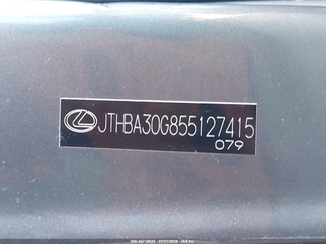 2005 Lexus Es 330 მანქანა იყიდება აუქციონზე, vin: JTHBA30G855127415, აუქციონის ნომერი: 45718822
