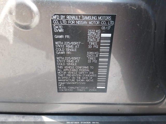 Nissan ROGUE S 2017 KNMAT2MV9HP572149 Image 9
