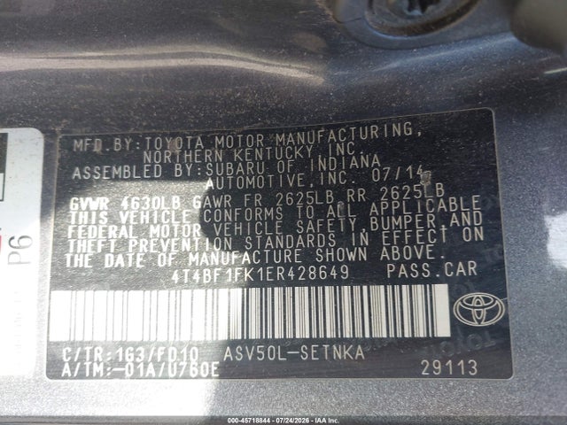 Toyota CAMRY LE 2014 4T4BF1FK1ER428649 Image 9
